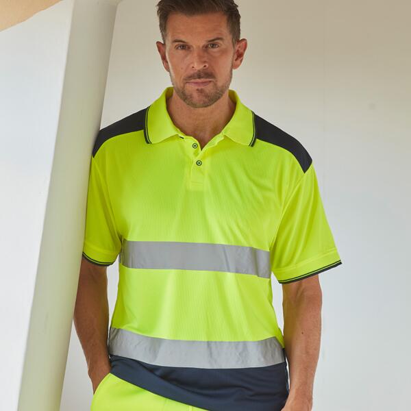 Yoko Two Tone Short Sleeve Polo Shirt Thumbnail