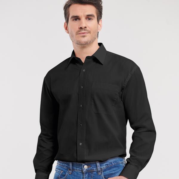 Russell Collection Long Sleeve Easy Care Cotton Poplin Shirt Thumbnail