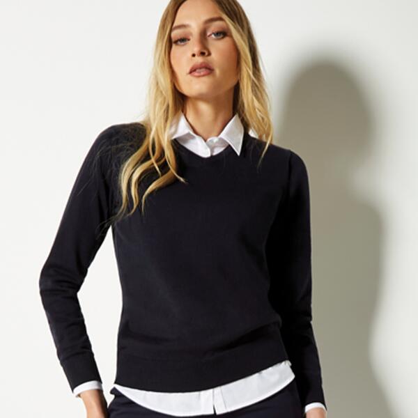 Kustom Kit Ladies Arundel Cotton Acrylic V Neck Sweater Thumbnail