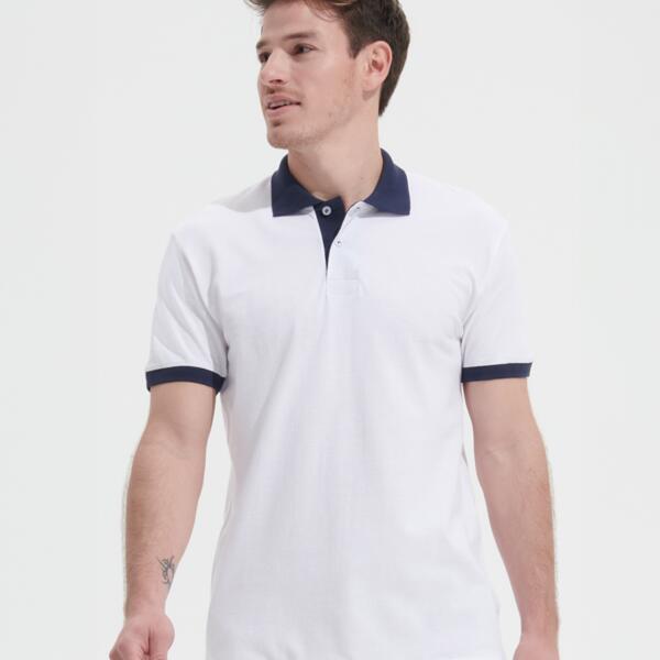 SOL'S Prince Contrast Cotton Piqué Polo Shirt Thumbnail