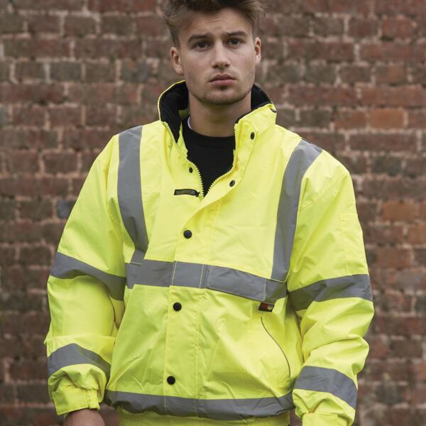 Warrior Hi-Vis Fleece Lined Bomber Jacket Thumbnail