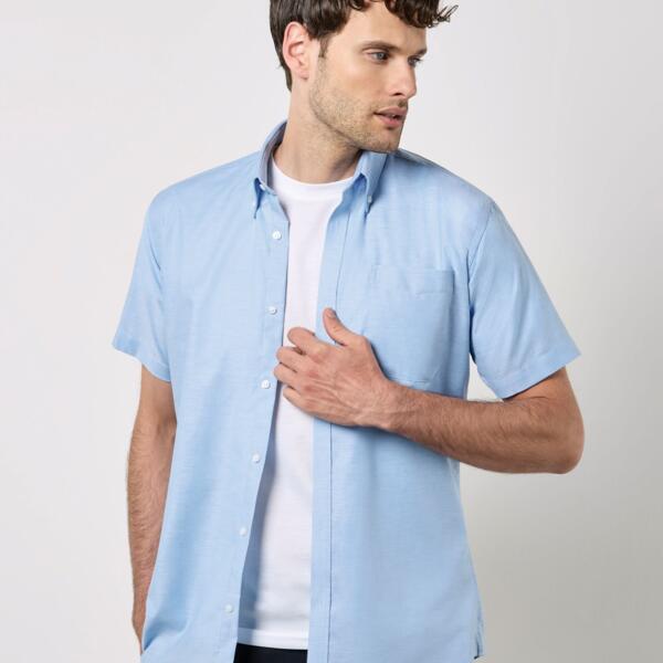 Slim Fit Short Sleeve Workwear Oxford Shirt Thumbnail