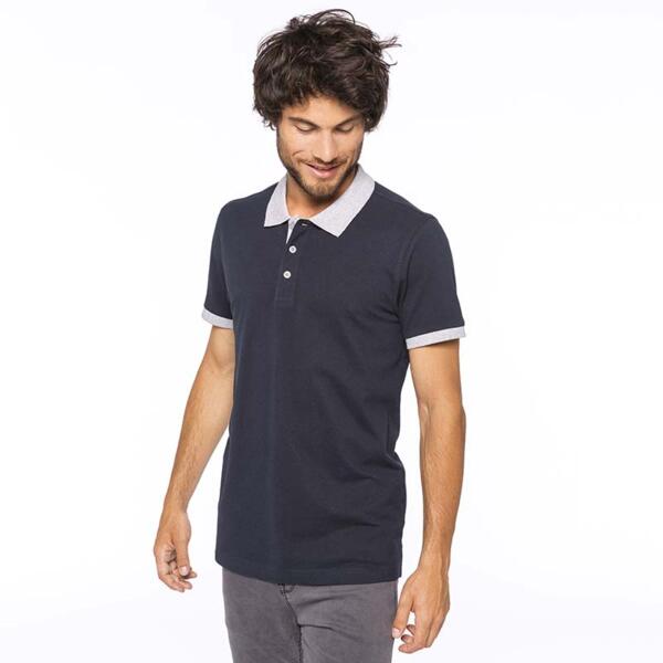 Two-tone piqué polo shirt Thumbnail